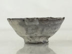 Japanese Ceramic Sake Cup Vtg Gray White Glaze Guinomi Ochoko Sakazuki G70