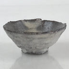 Japanese Ceramic Sake Cup Vtg Gray White Glaze Guinomi Ochoko Sakazuki G70