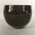 Japanese Ceramic Sake Cup Vtg Guinomi Ochoko Brown White Pottery GU972