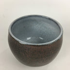 Japanese Ceramic Sake Cup Vtg Guinomi Ochoko Brown White Pottery GU972