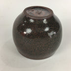 Japanese Ceramic Sake Cup Vtg Guinomi Ochoko Brown White Pottery GU972