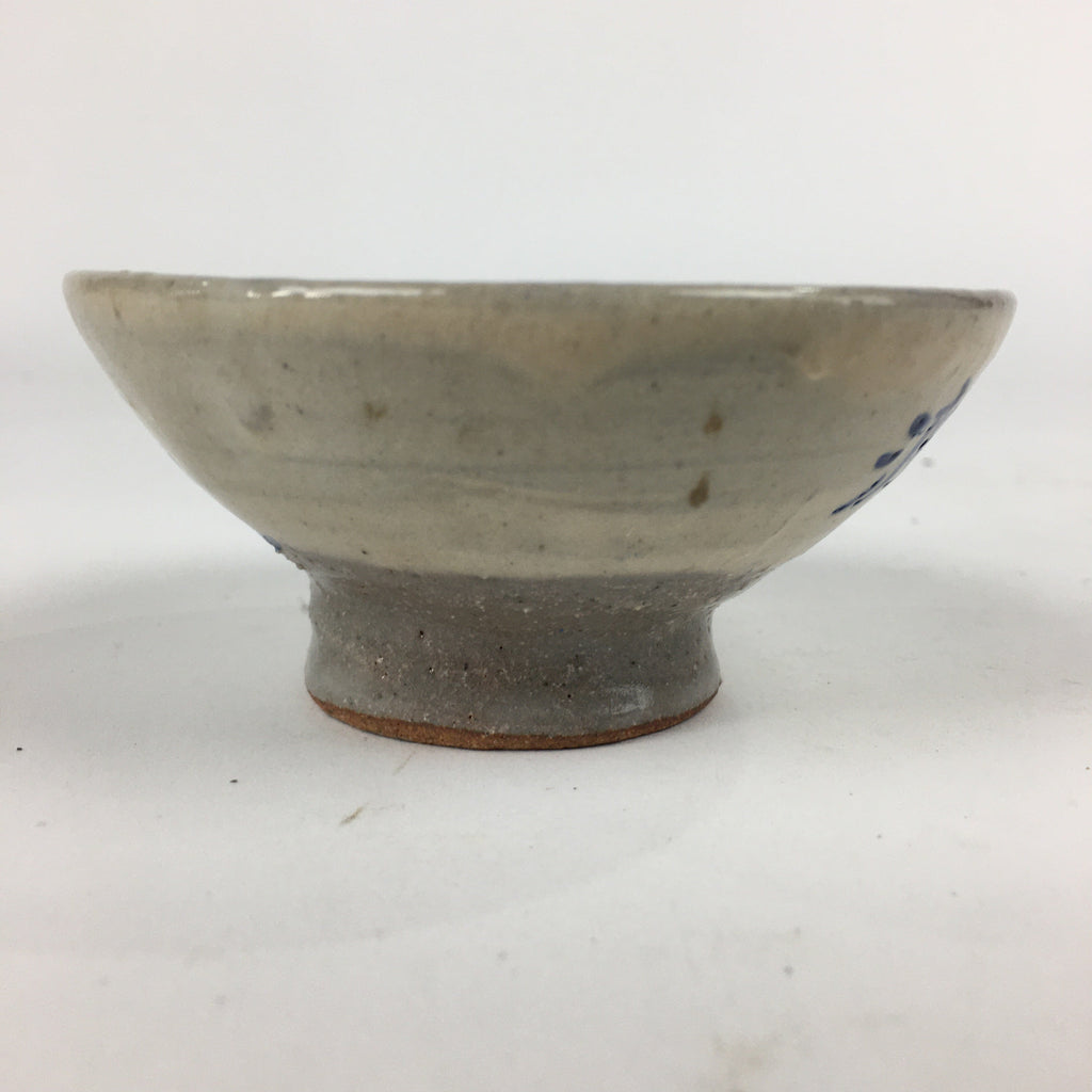 Japanese Ceramic Sake Cup Vtg Guinomi Sakazuki Ochoko Kanji Design GU985