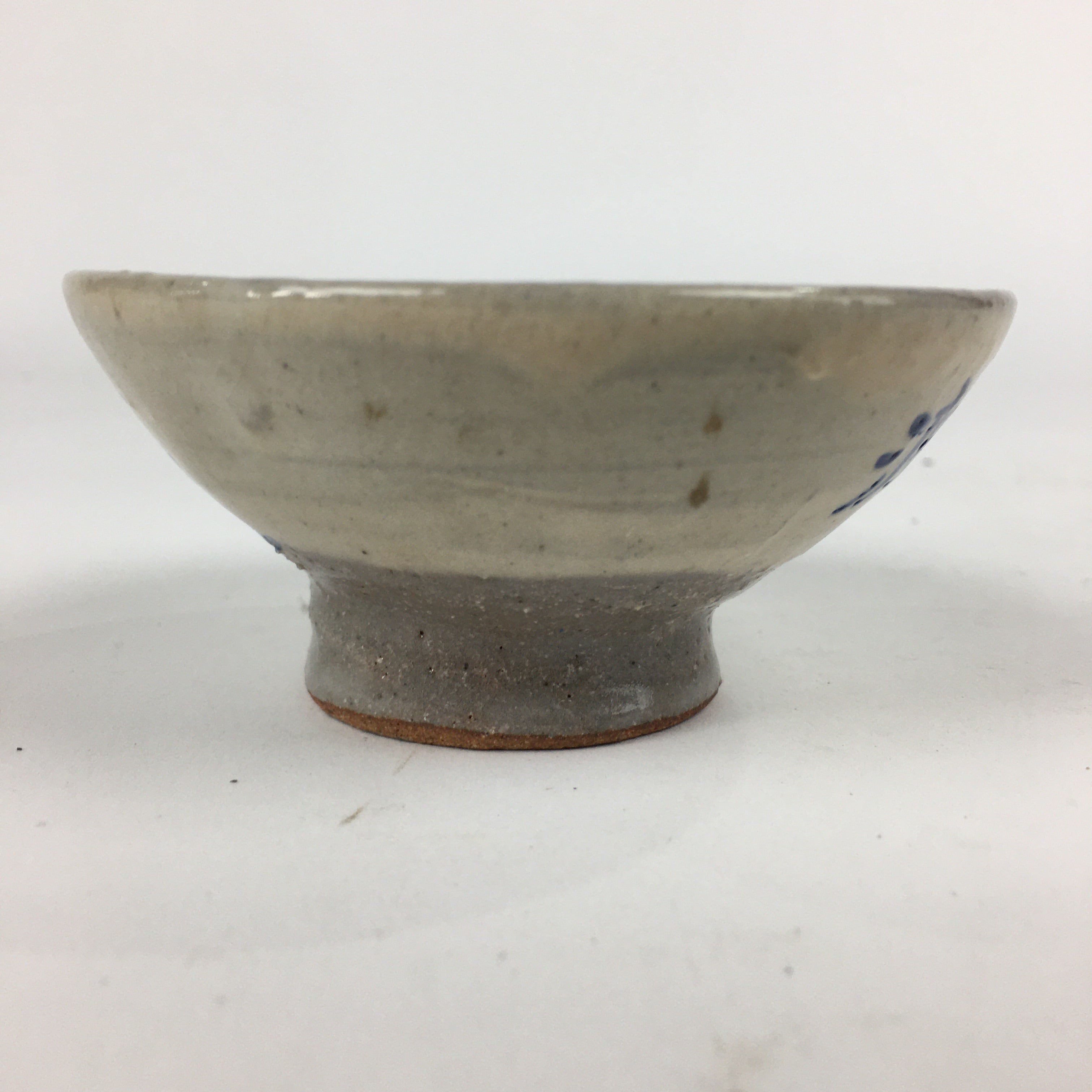 Japanese Ceramic Sake Cup Vtg Guinomi Sakazuki Ochoko Kanji Design GU985