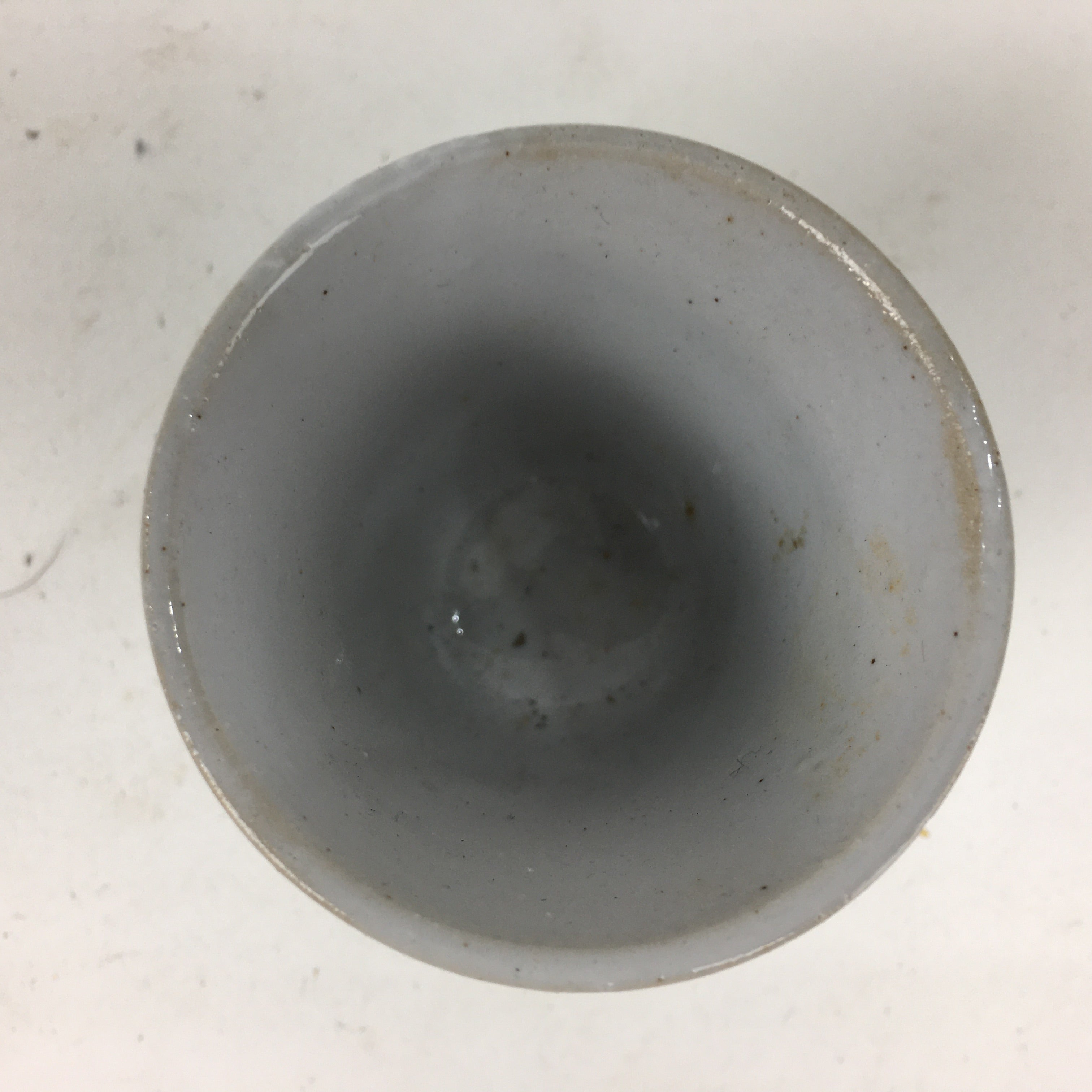Japanese Ceramic Sake Cup Vtg Guinomi Sakazuki Ochoko Kanji Design GU990