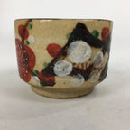 Japanese Ceramic Sake Cup Vtg Hand drawn Guinomi Sakazuki Ochoko Plum Blossom G7
