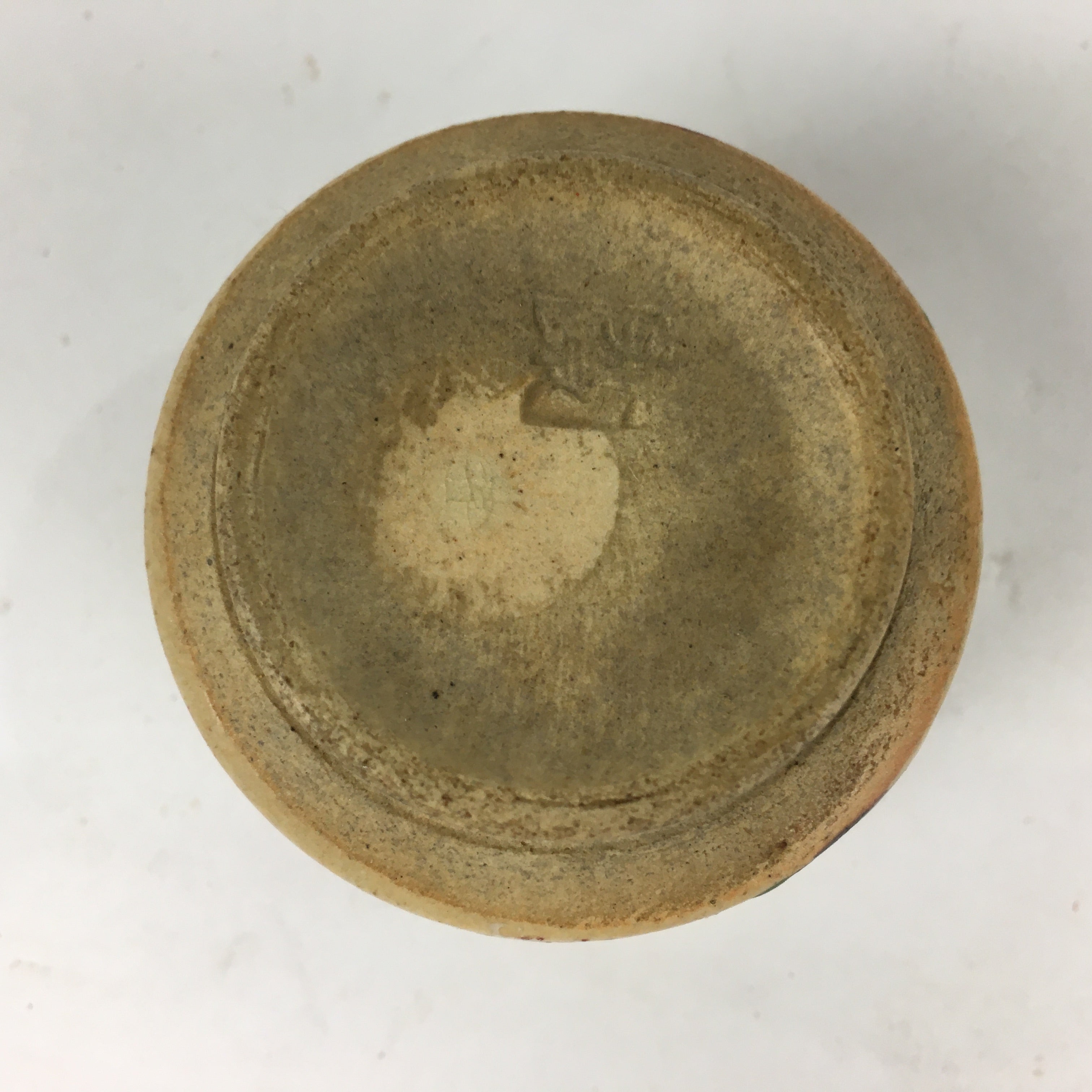 Japanese Ceramic Sake Cup Vtg Hand drawn Guinomi Sakazuki Ochoko Plum Blossom G7