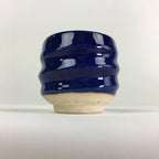Japanese Ceramic Sake Cup Vtg Pottery Blue Glaze Guinomi Ochoko G49