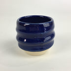 Japanese Ceramic Sake Cup Vtg Pottery Blue Glaze Guinomi Ochoko G49