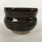 Japanese Ceramic Sake Cup Vtg Pottery Brown Glaze Guinomi Ochoko G31