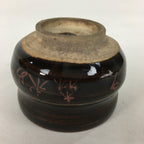 Japanese Ceramic Sake Cup Vtg Pottery Brown Glaze Guinomi Ochoko G31