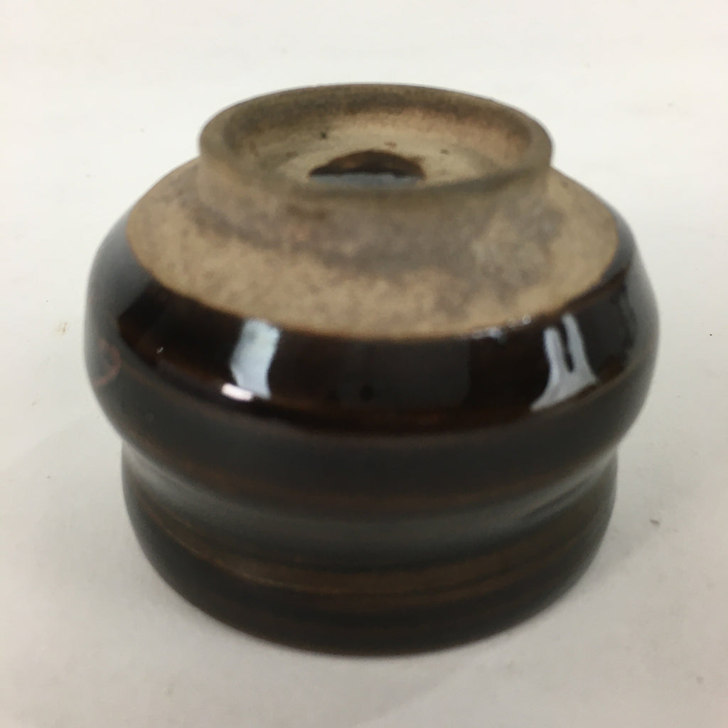 Japanese Ceramic Sake Cup Vtg Pottery Brown Glaze Guinomi Ochoko G31