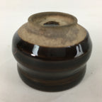 Japanese Ceramic Sake Cup Vtg Pottery Brown Glaze Guinomi Ochoko G31