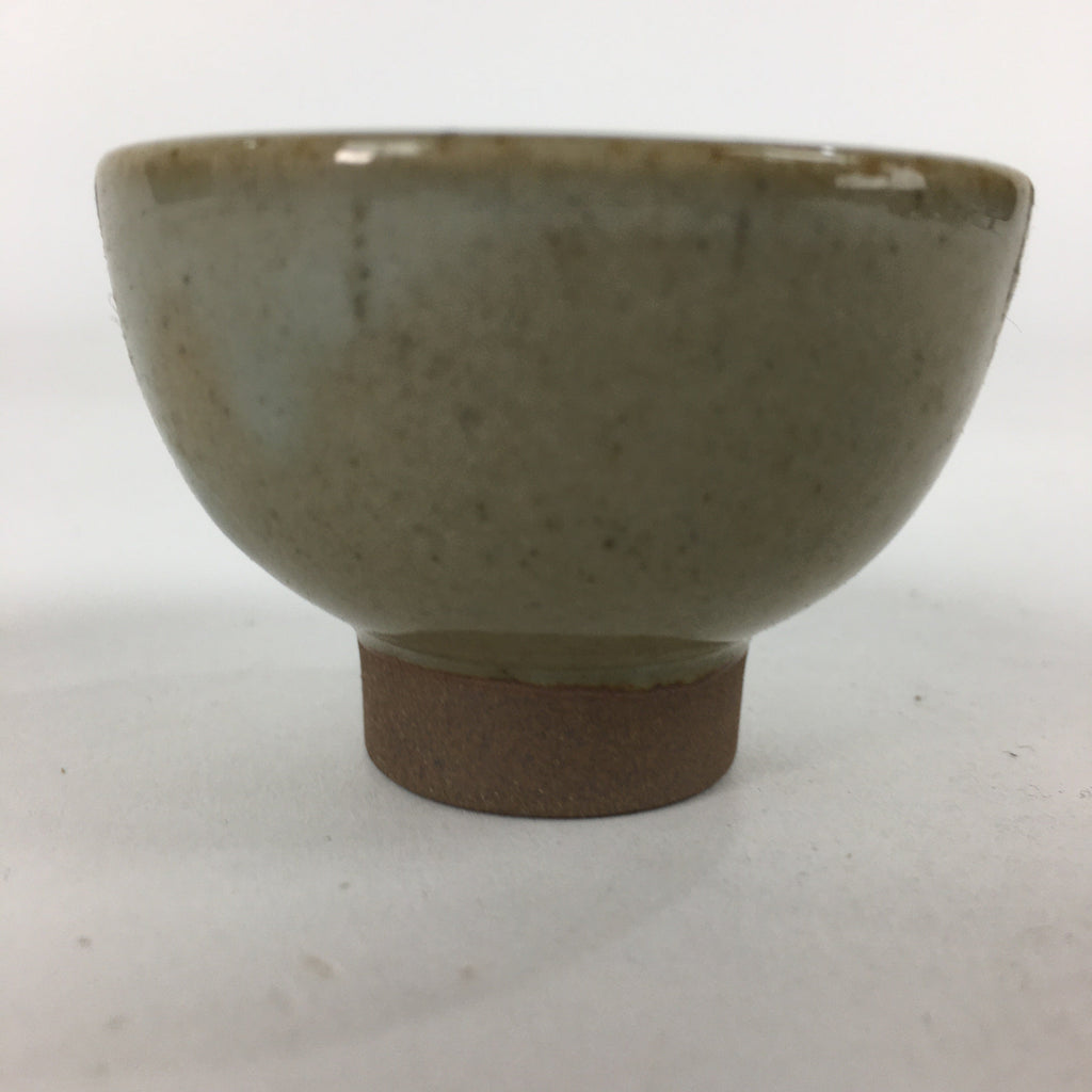 Japanese Ceramic Sake Cup Vtg Pottery Gray Color Guinomi Ochoko G40