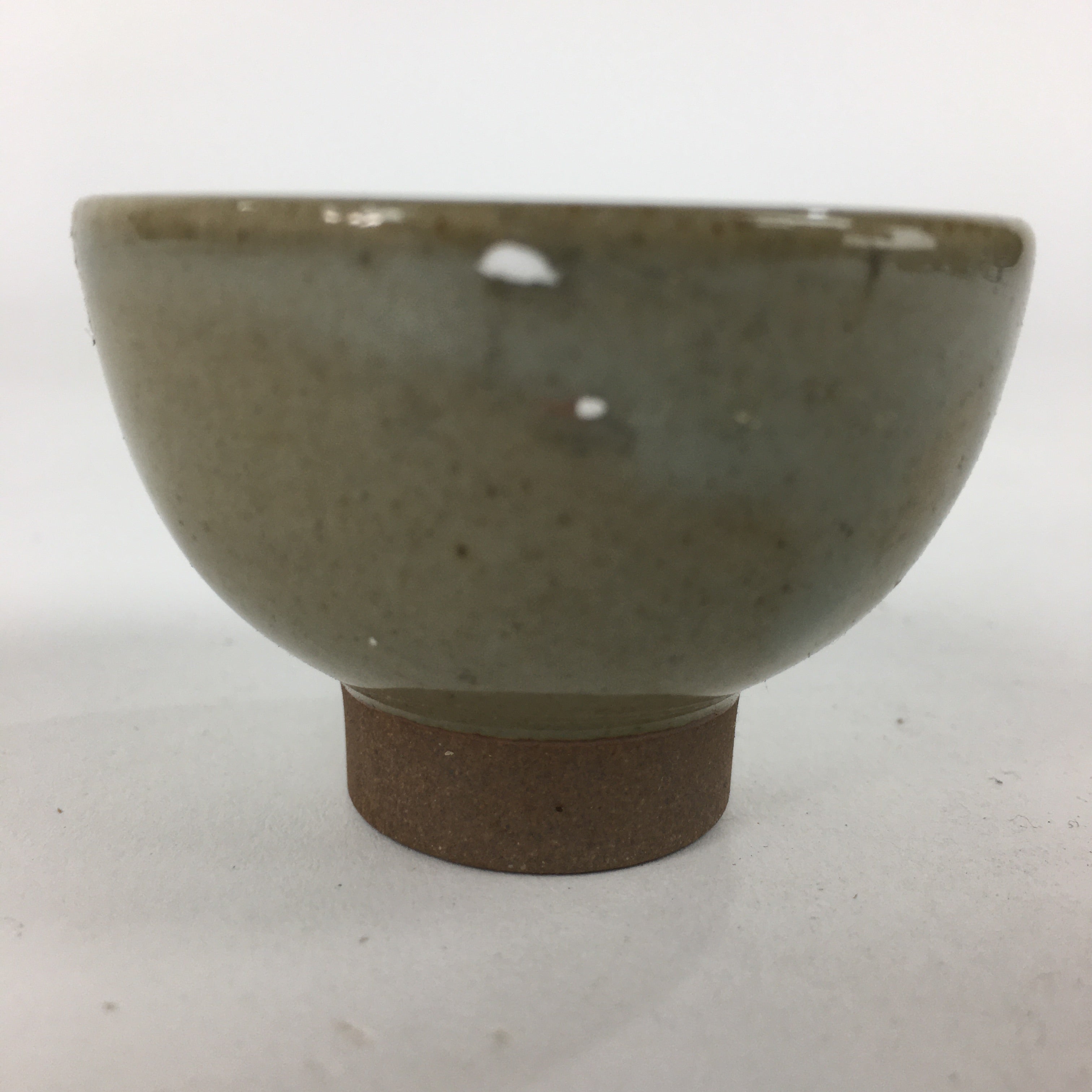 Japanese Ceramic Sake Cup Vtg Pottery Gray Color Guinomi Ochoko G40