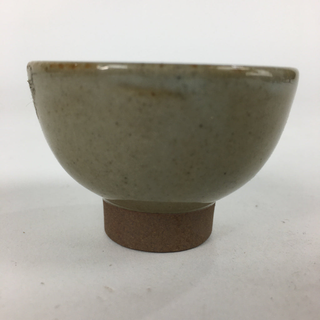 Japanese Ceramic Sake Cup Vtg Pottery Gray Color Guinomi Ochoko G40