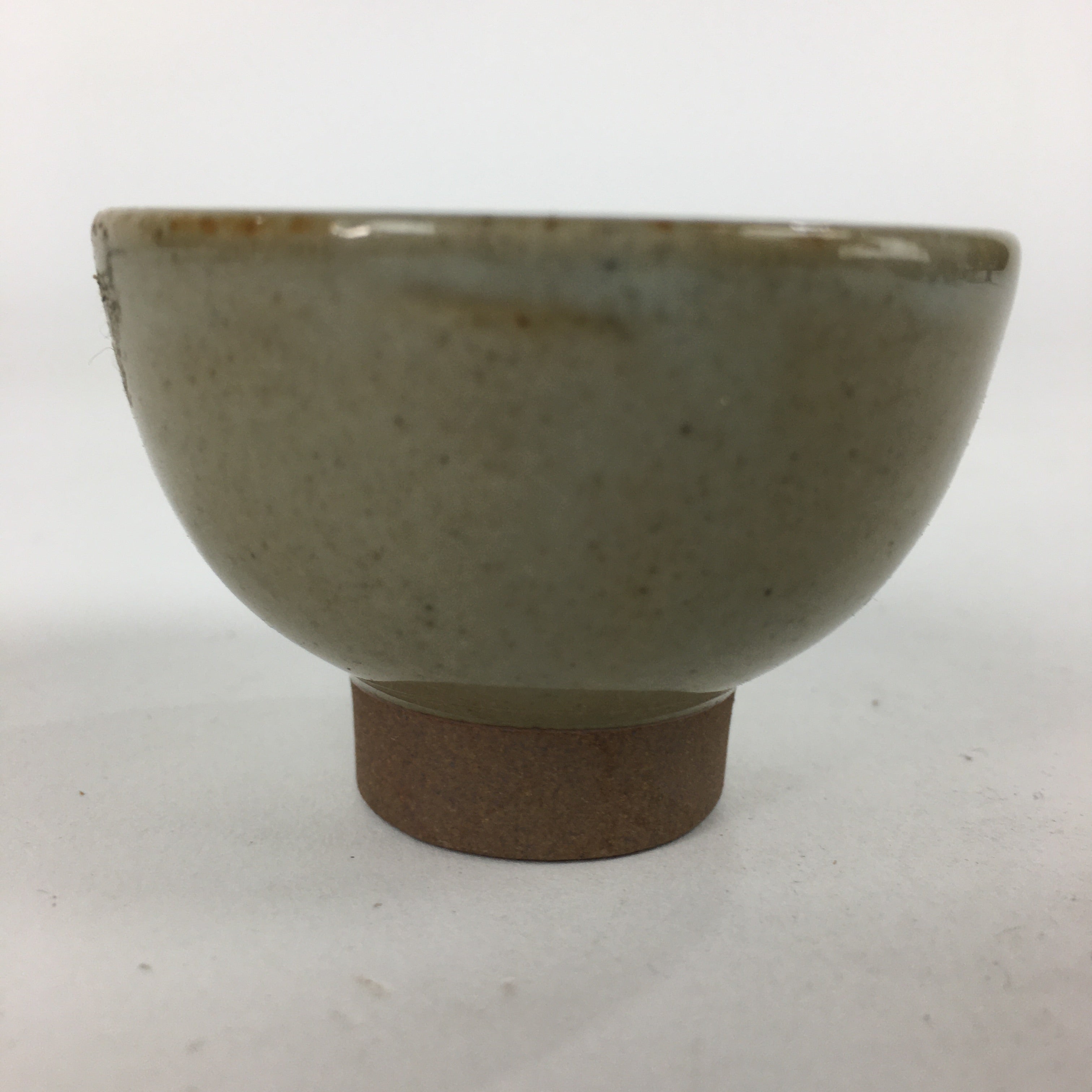 Japanese Ceramic Sake Cup Vtg Pottery Gray Color Guinomi Ochoko G40