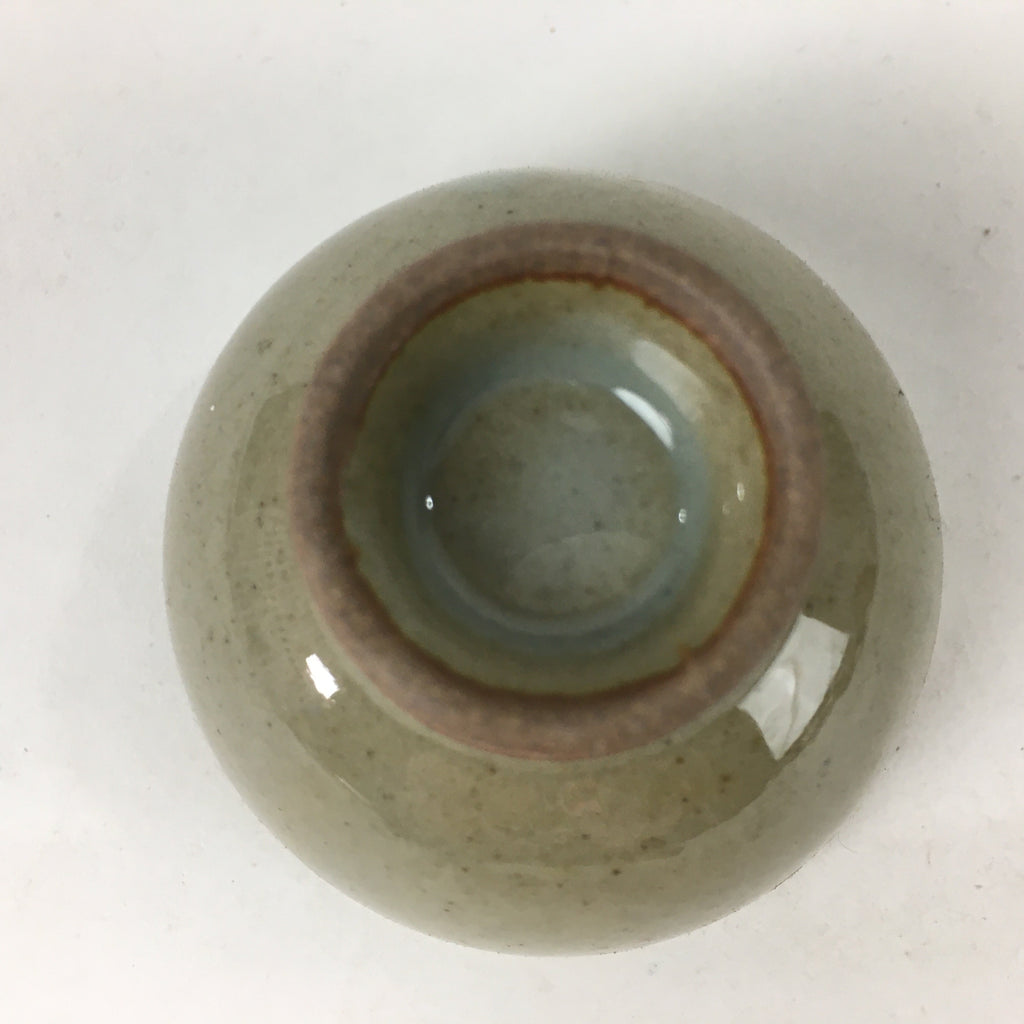 Japanese Ceramic Sake Cup Vtg Pottery Gray Color Guinomi Ochoko G40