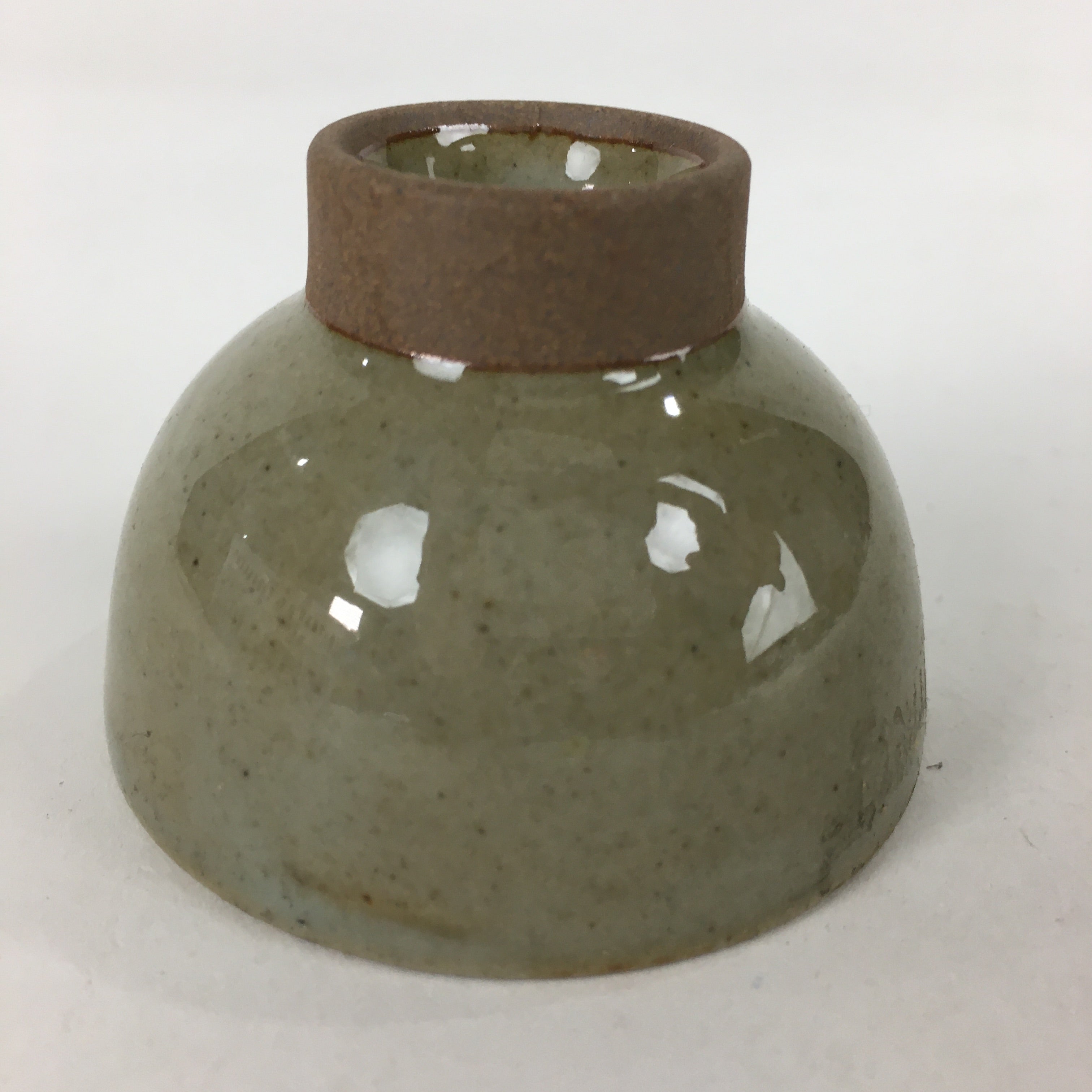 Japanese Ceramic Sake Cup Vtg Pottery Gray Color Guinomi Ochoko G40