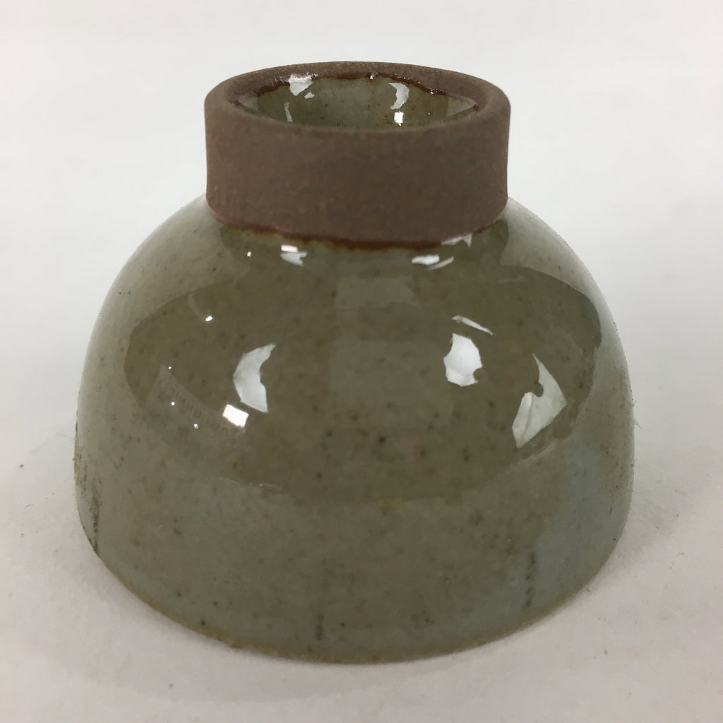 Japanese Ceramic Sake Cup Vtg Pottery Gray Color Guinomi Ochoko G40