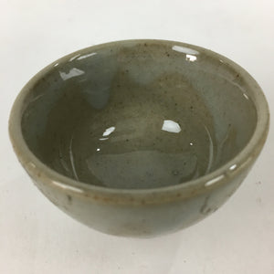 Japanese Ceramic Sake Cup Vtg Pottery Gray Color Guinomi Ochoko G40