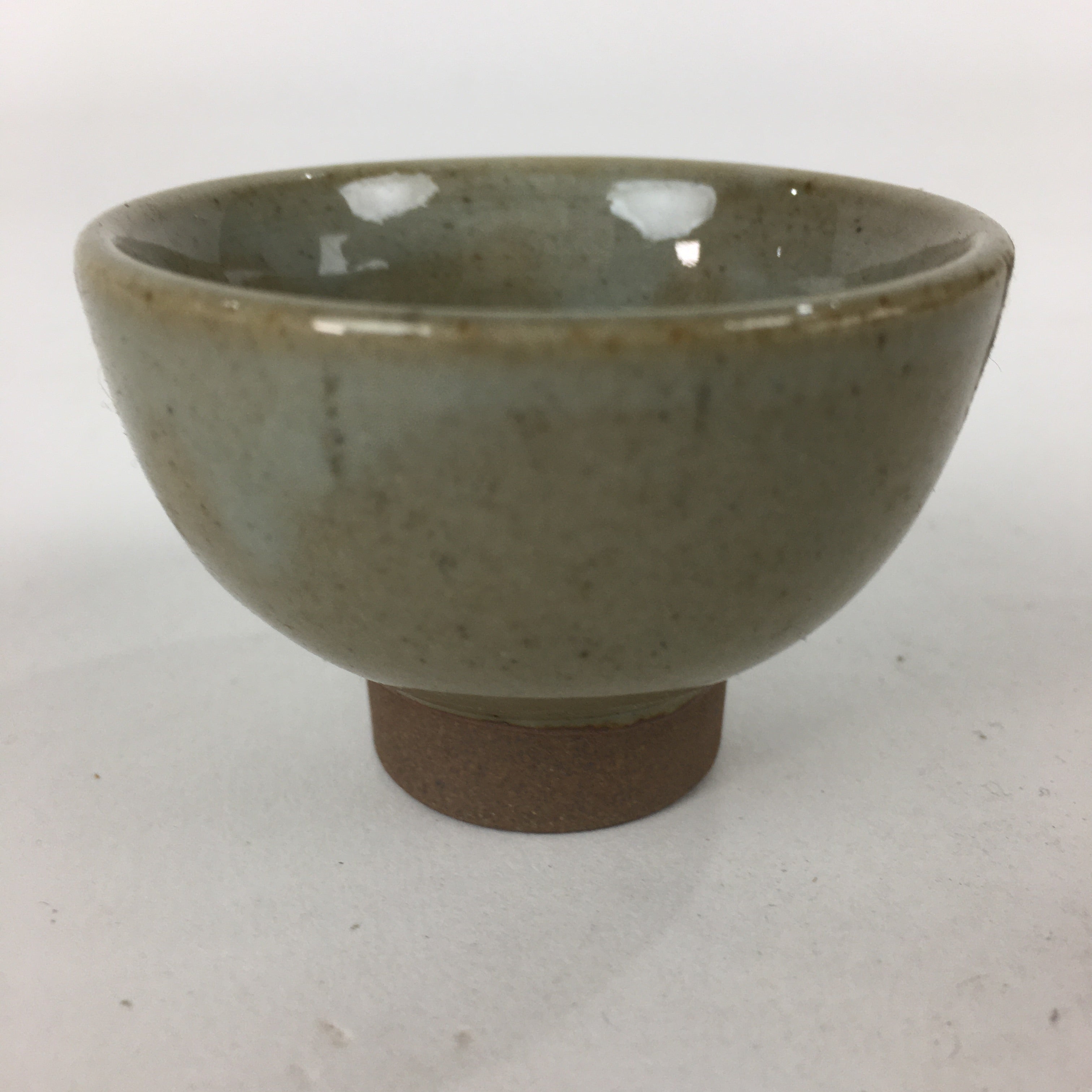 Japanese Ceramic Sake Cup Vtg Pottery Gray Color Guinomi Ochoko G40