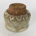 Japanese Ceramic Sake Cup Vtg Pottery Guinomi Ochoko Beige Clacked Glaze GU911