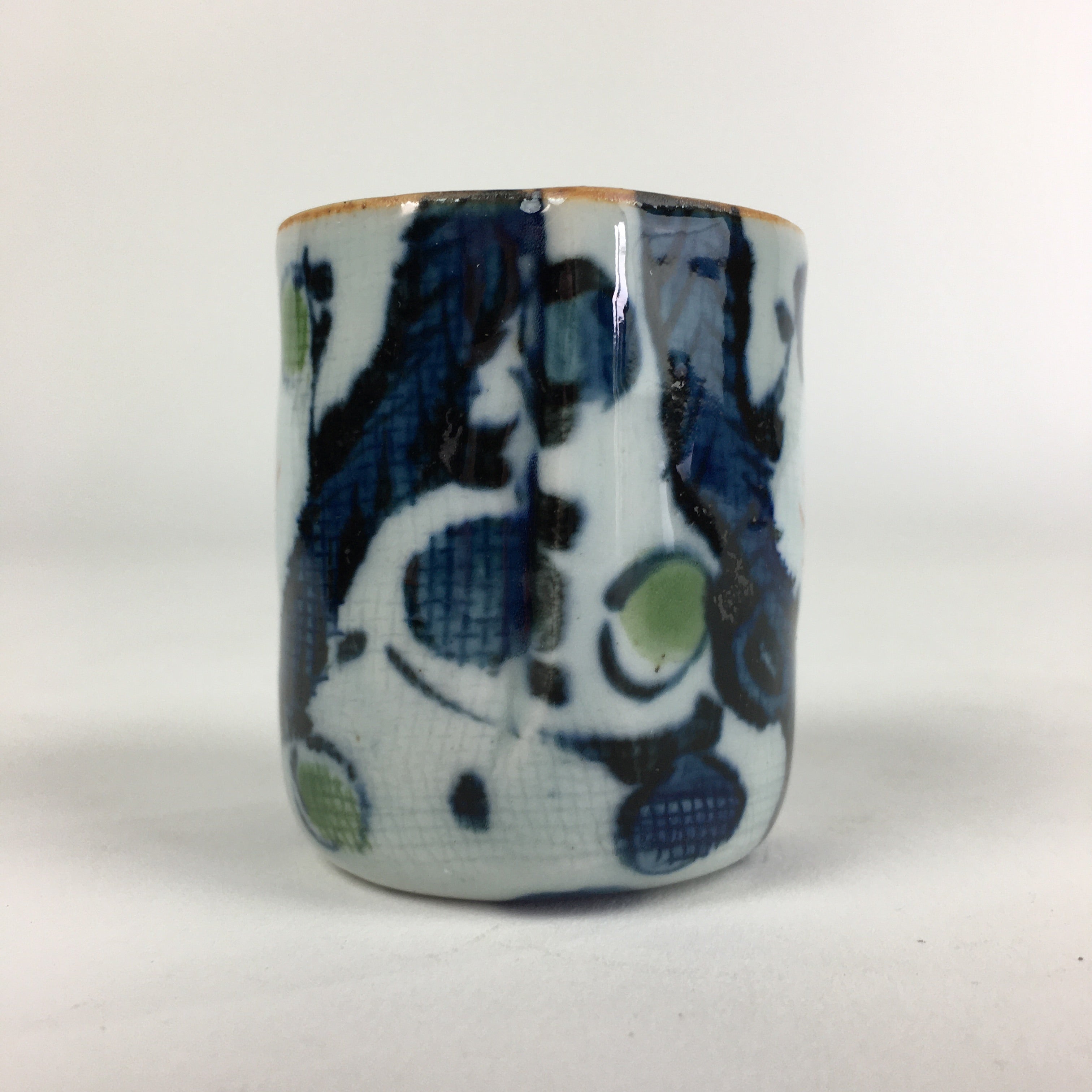 Japanese Ceramic Sake Cup Vtg Pottery Guinomi Ochoko Plum Blossom G55