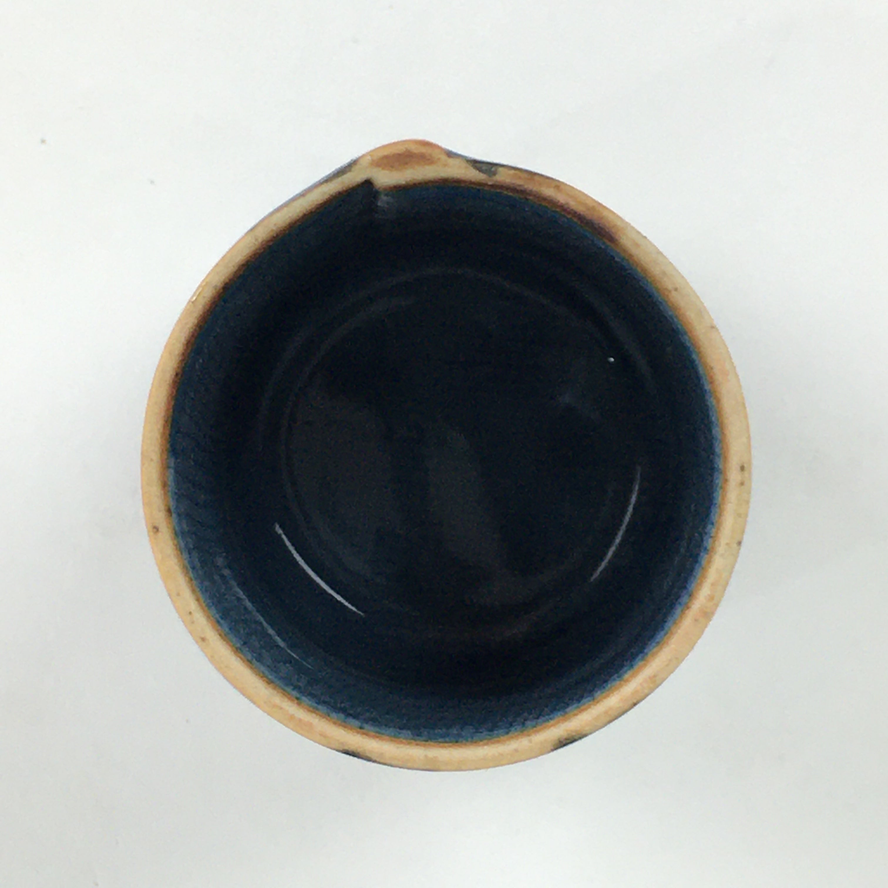 Japanese Ceramic Sake Cup Vtg Pottery Guinomi Ochoko Plum Blossom G55