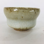 Japanese Ceramic Sake Cup Vtg Pottery Guinomi Ochoko White Glaze GU915