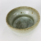 Japanese Ceramic Sake Cup Vtg Pottery Guinomi Ochoko White Glaze GU915
