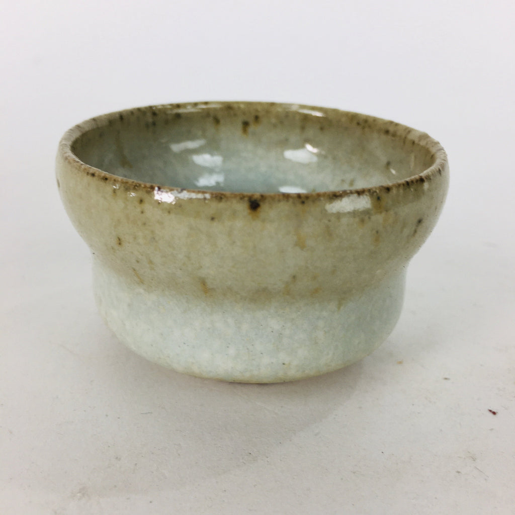 Japanese Ceramic Sake Cup Vtg Pottery Guinomi Ochoko White Glaze GU915
