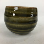 Japanese Ceramic Sake Cup Vtg Pottery Guinomi Sakazuki Ochoko Green Stripe G5