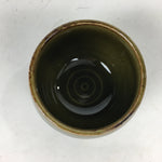 Japanese Ceramic Sake Cup Vtg Pottery Guinomi Sakazuki Ochoko Green Stripe G5