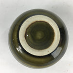 Japanese Ceramic Sake Cup Vtg Pottery Guinomi Sakazuki Ochoko Green Stripe G5