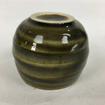 Japanese Ceramic Sake Cup Vtg Pottery Guinomi Sakazuki Ochoko Green Stripe G5
