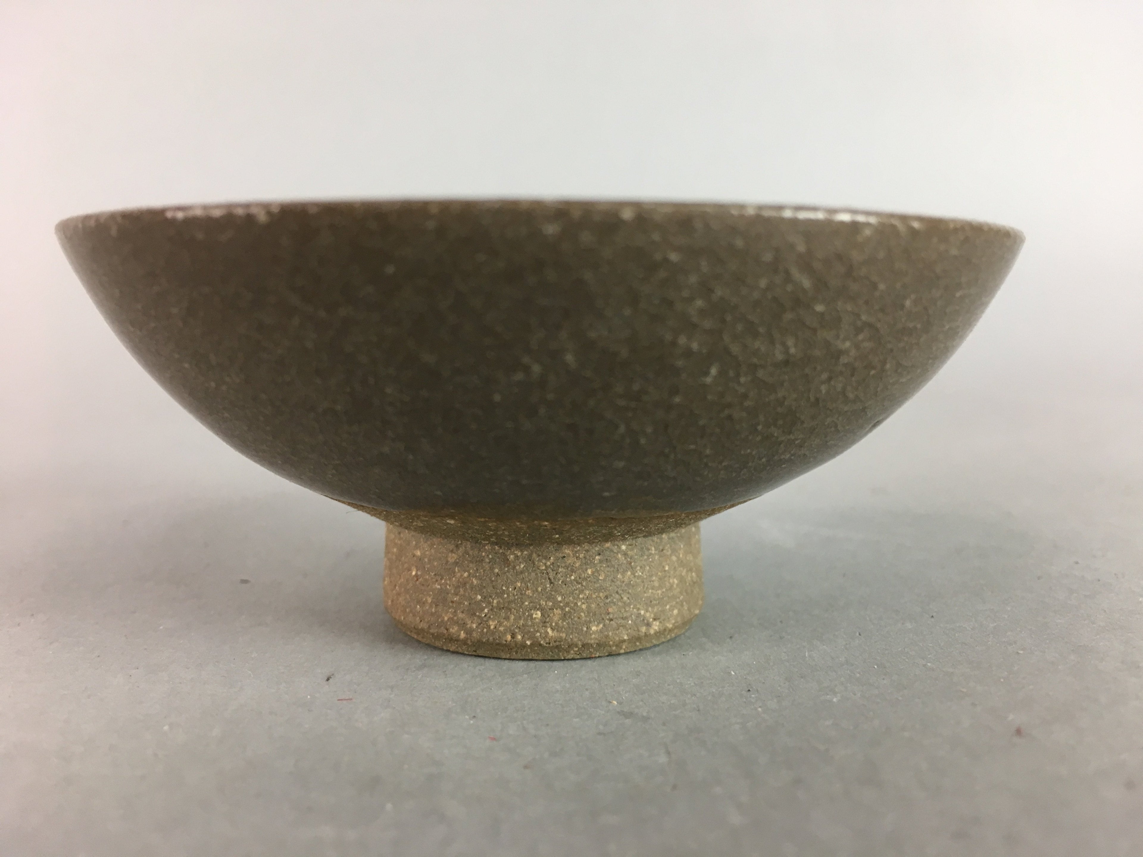 Japanese Ceramic Sake Cup Vtg Pottery Kanji Dot Design Guinomi Sakazuki GU469