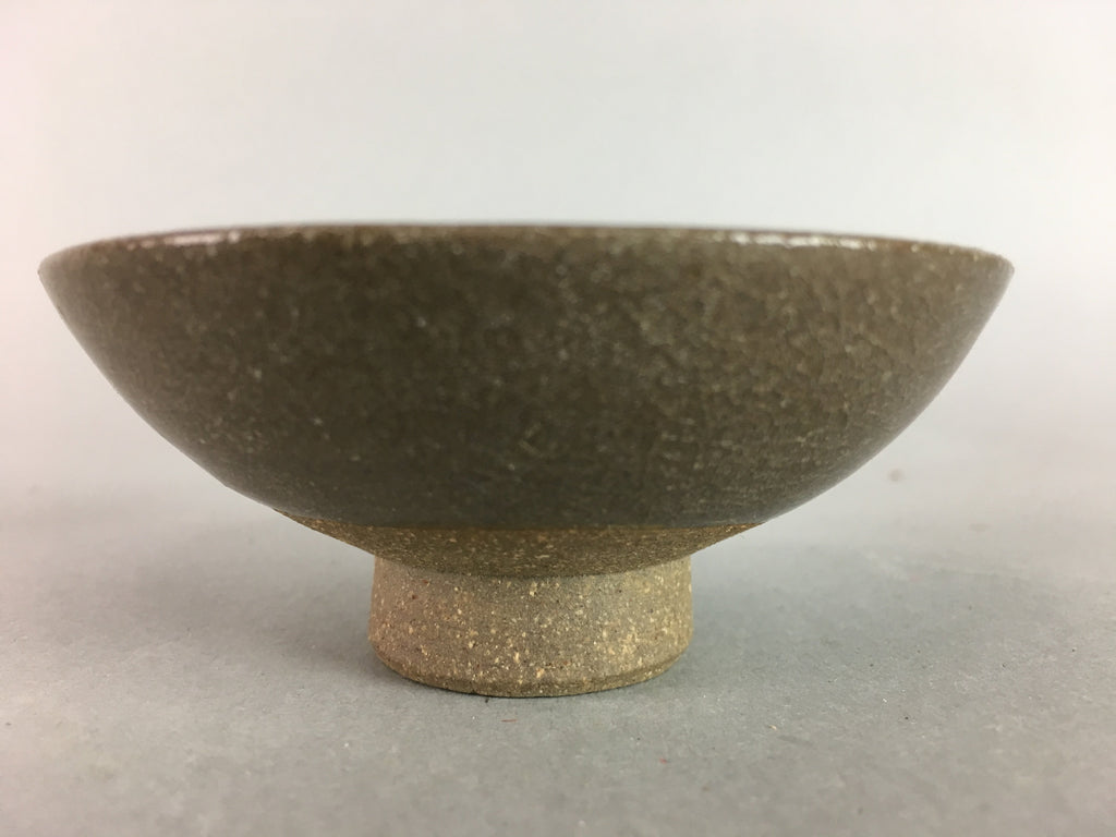 Japanese Ceramic Sake Cup Vtg Pottery Kanji Dot Design Guinomi Sakazuki GU469
