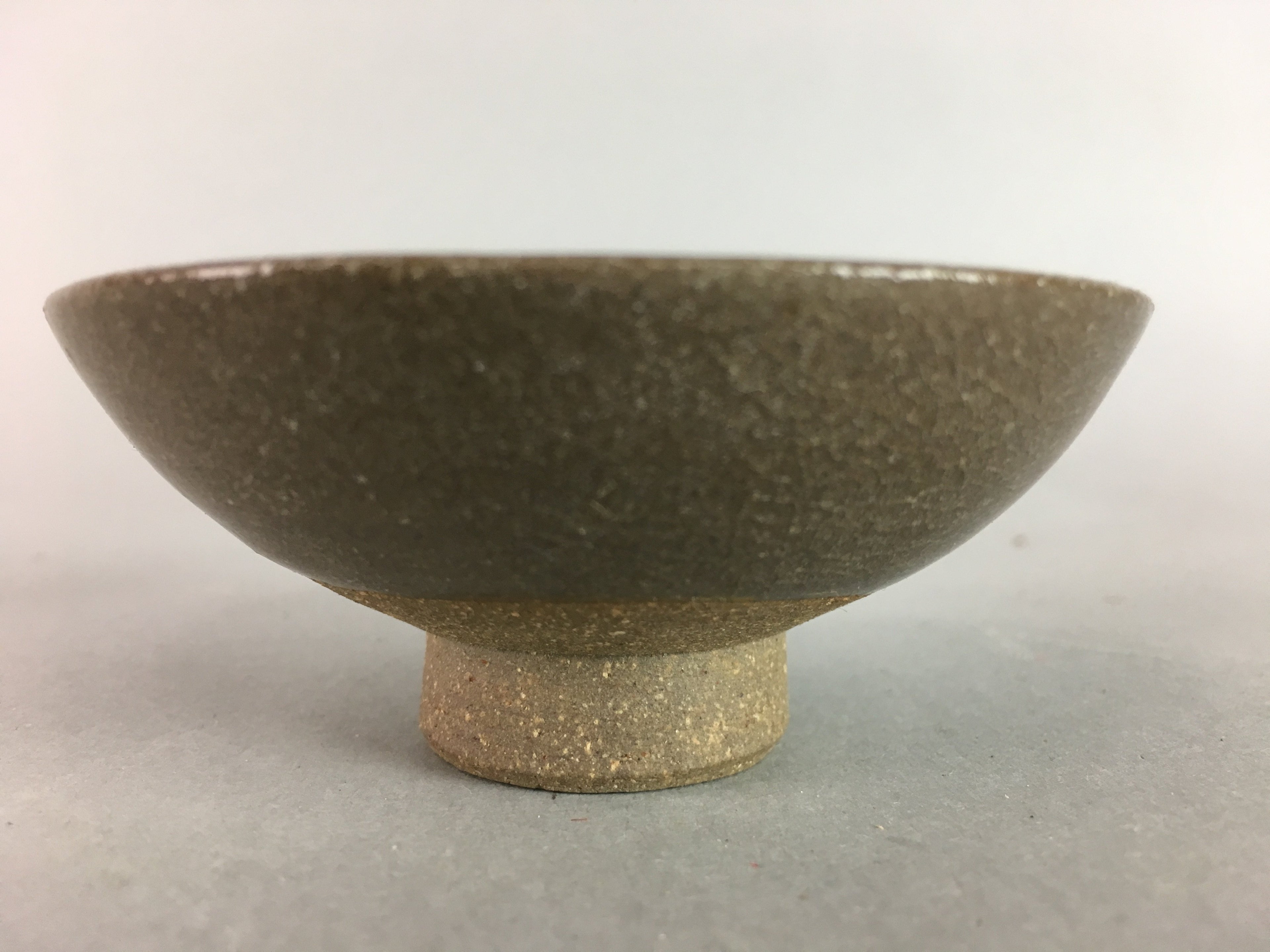 Japanese Ceramic Sake Cup Vtg Pottery Kanji Dot Design Guinomi Sakazuki GU469