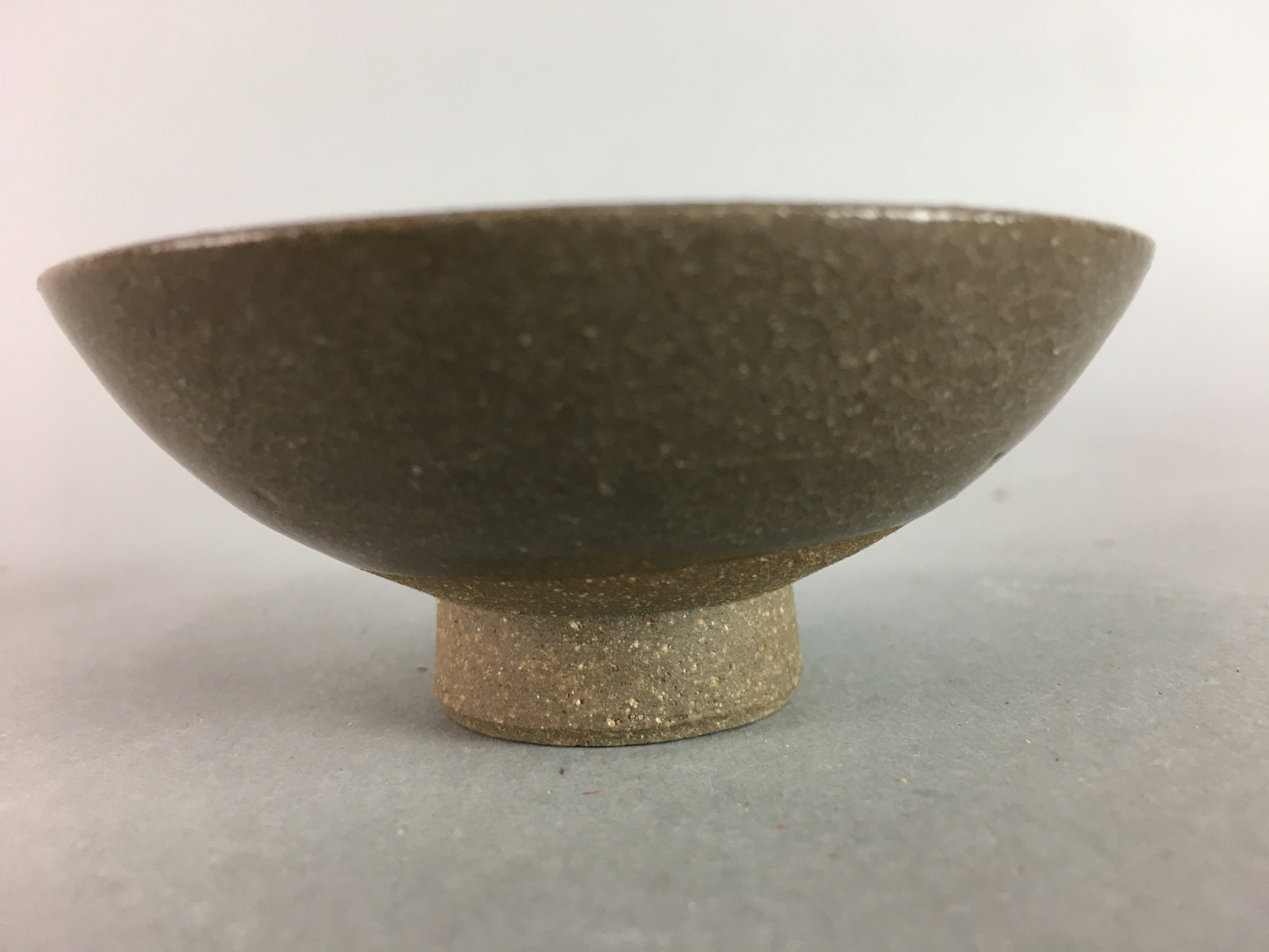 Japanese Ceramic Sake Cup Vtg Pottery Kanji Dot Design Guinomi Sakazuki GU469