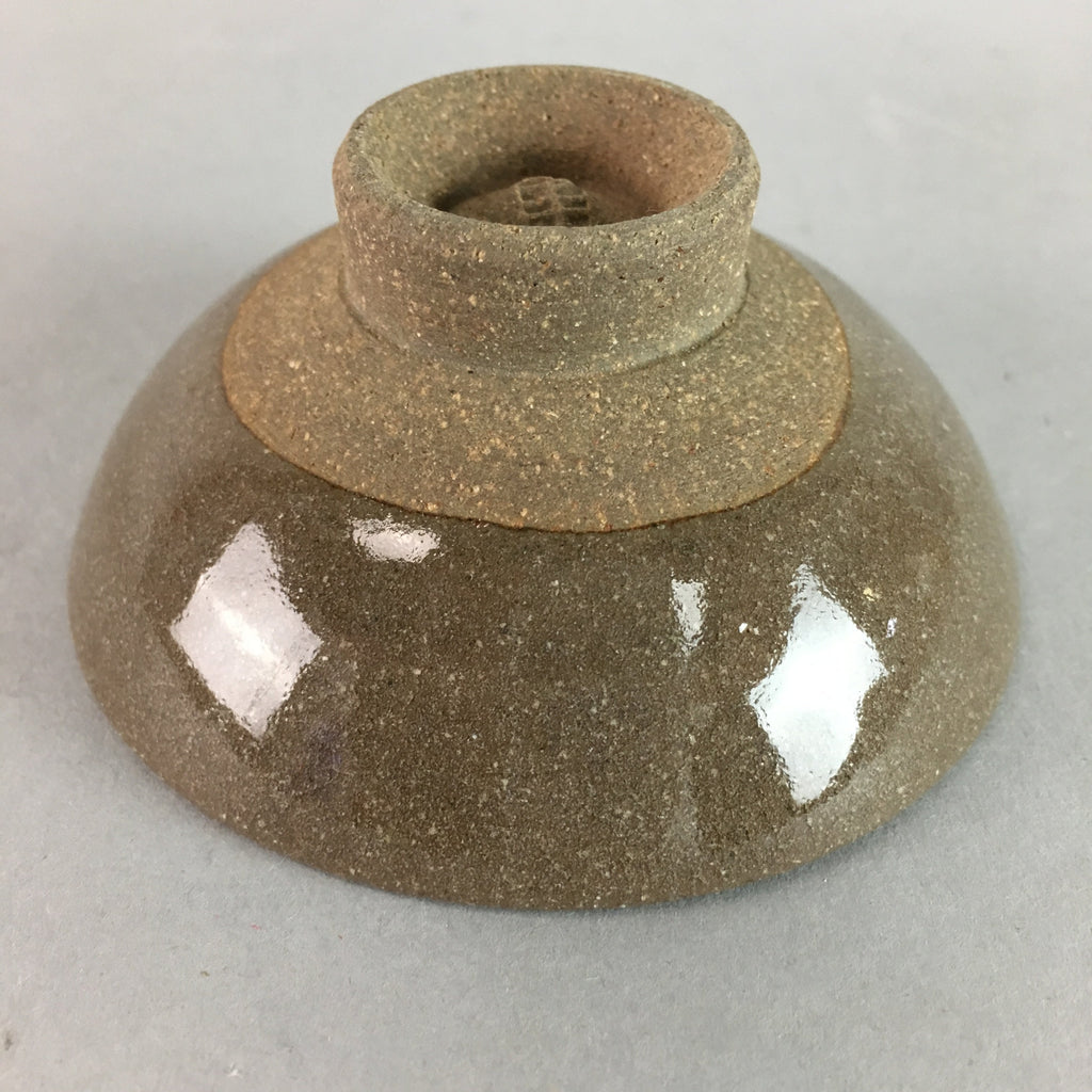 Japanese Ceramic Sake Cup Vtg Pottery Kanji Dot Design Guinomi Sakazuki GU469