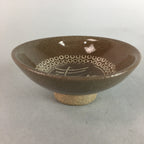 Japanese Ceramic Sake Cup Vtg Pottery Kanji Dot Design Guinomi Sakazuki GU471