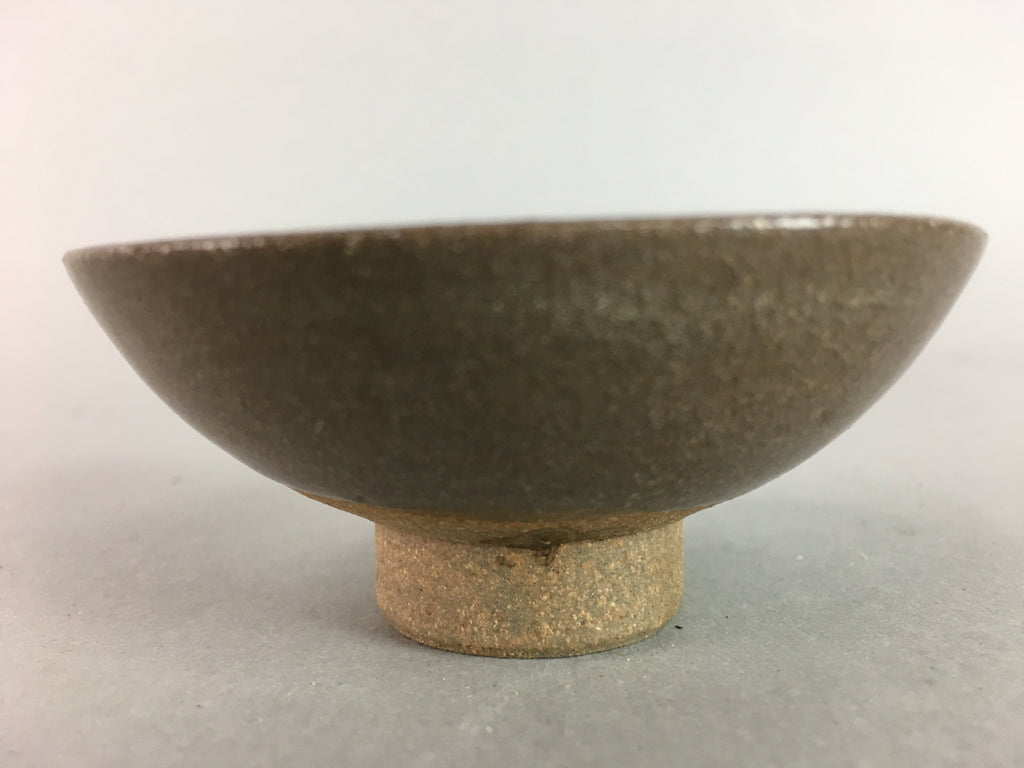Japanese Ceramic Sake Cup Vtg Pottery Kanji Dot Design Guinomi Sakazuki GU471