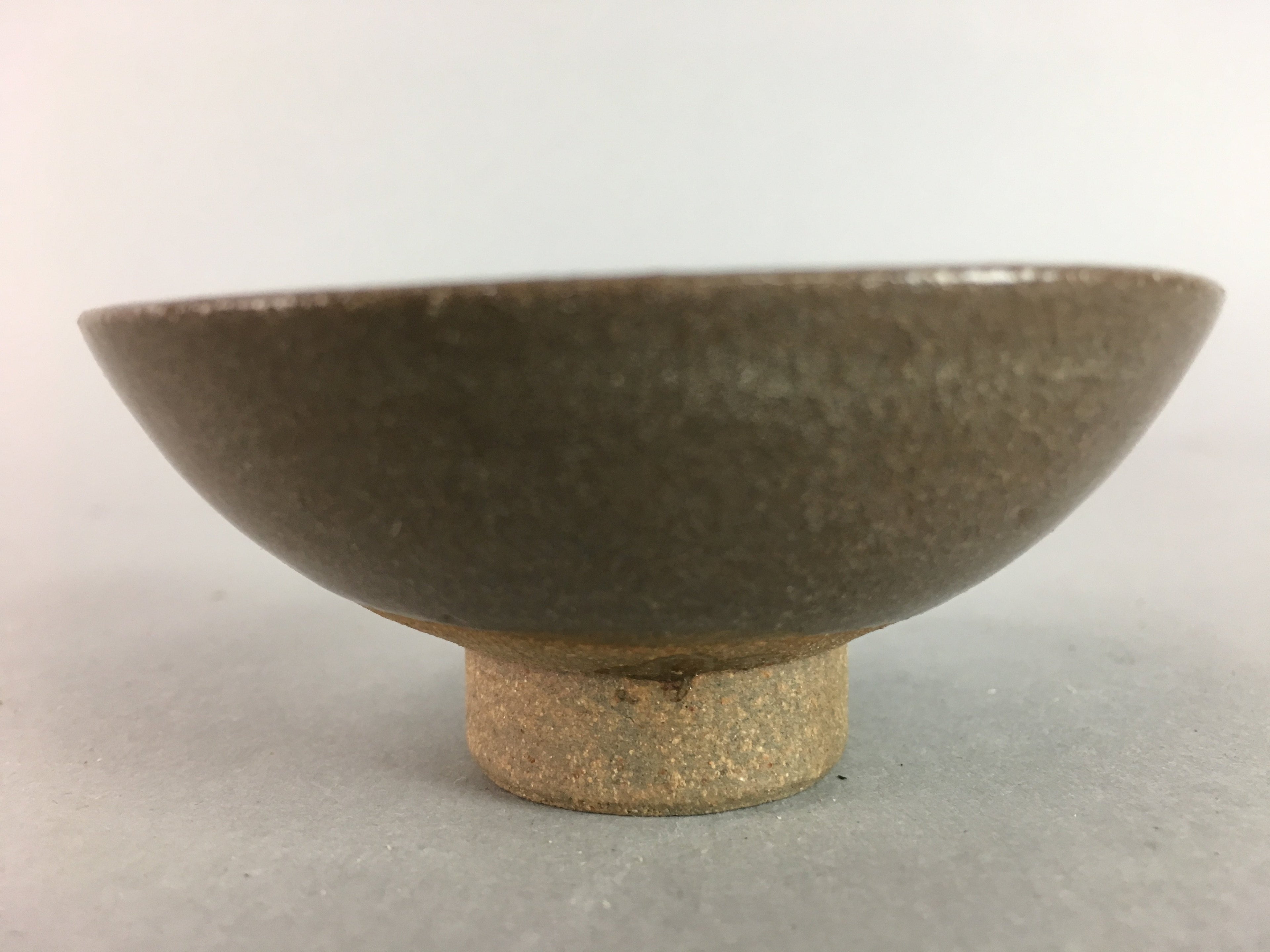 Japanese Ceramic Sake Cup Vtg Pottery Kanji Dot Design Guinomi Sakazuki GU471