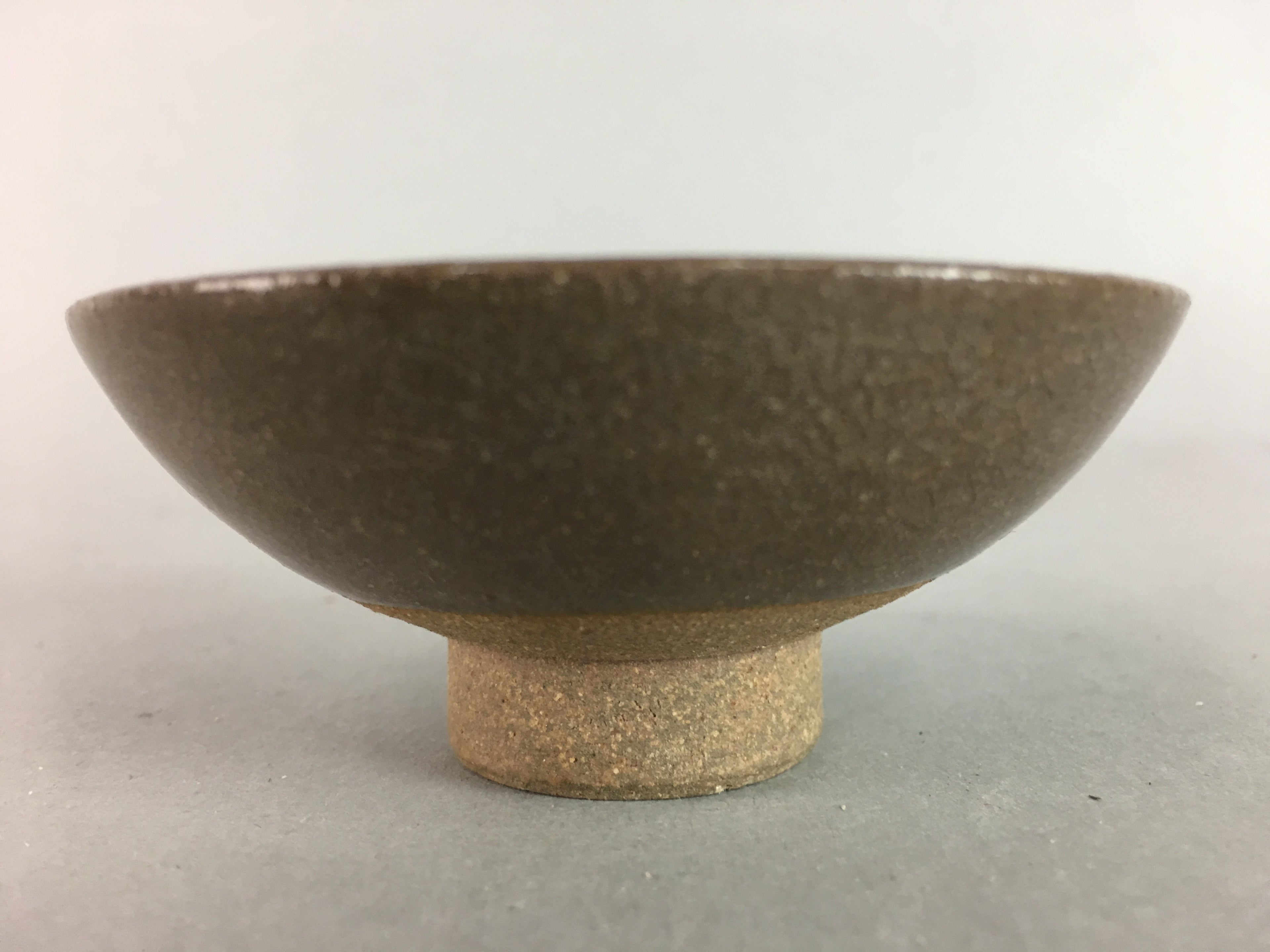 Japanese Ceramic Sake Cup Vtg Pottery Kanji Dot Design Guinomi Sakazuki GU471
