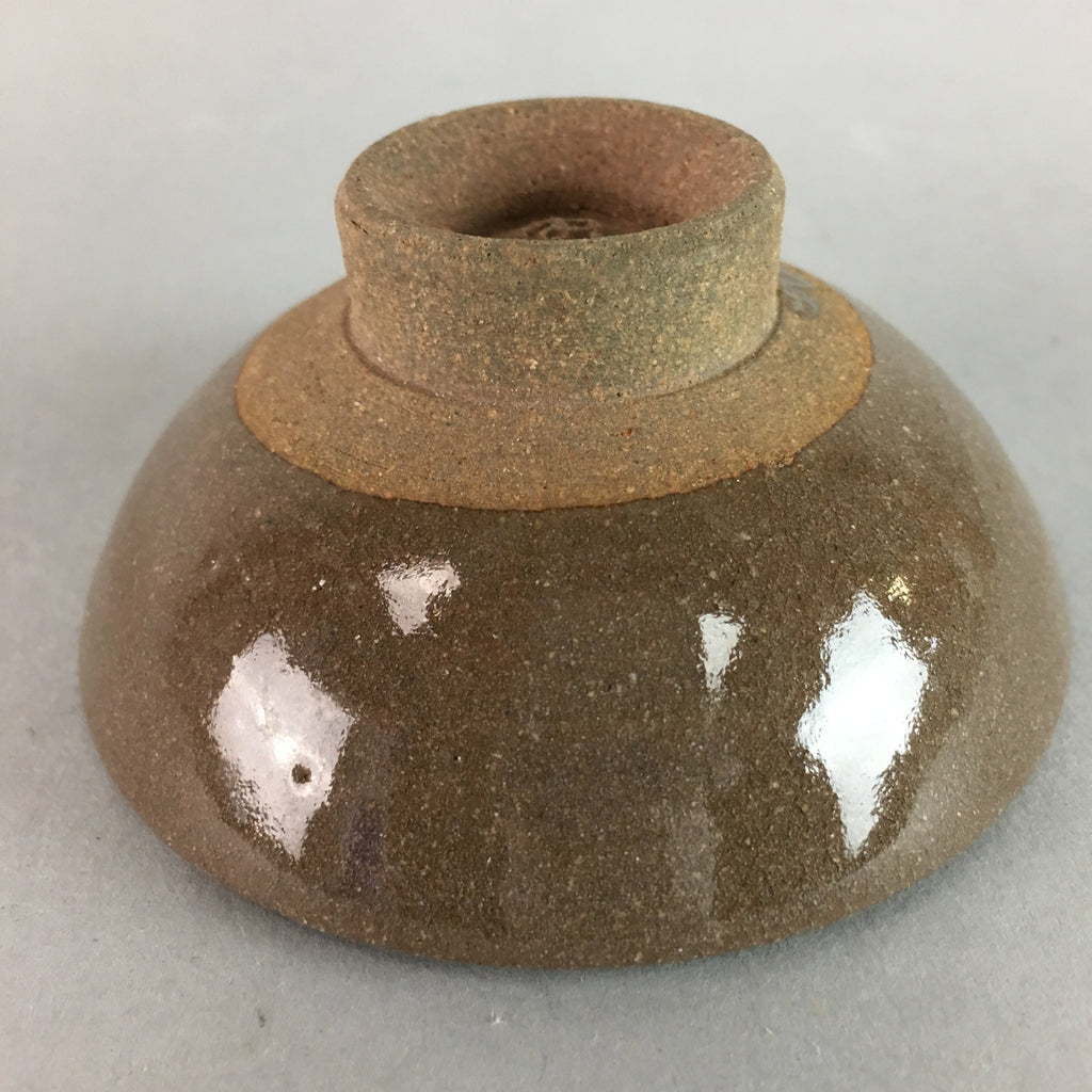 Japanese Ceramic Sake Cup Vtg Pottery Kanji Dot Design Guinomi Sakazuki GU471