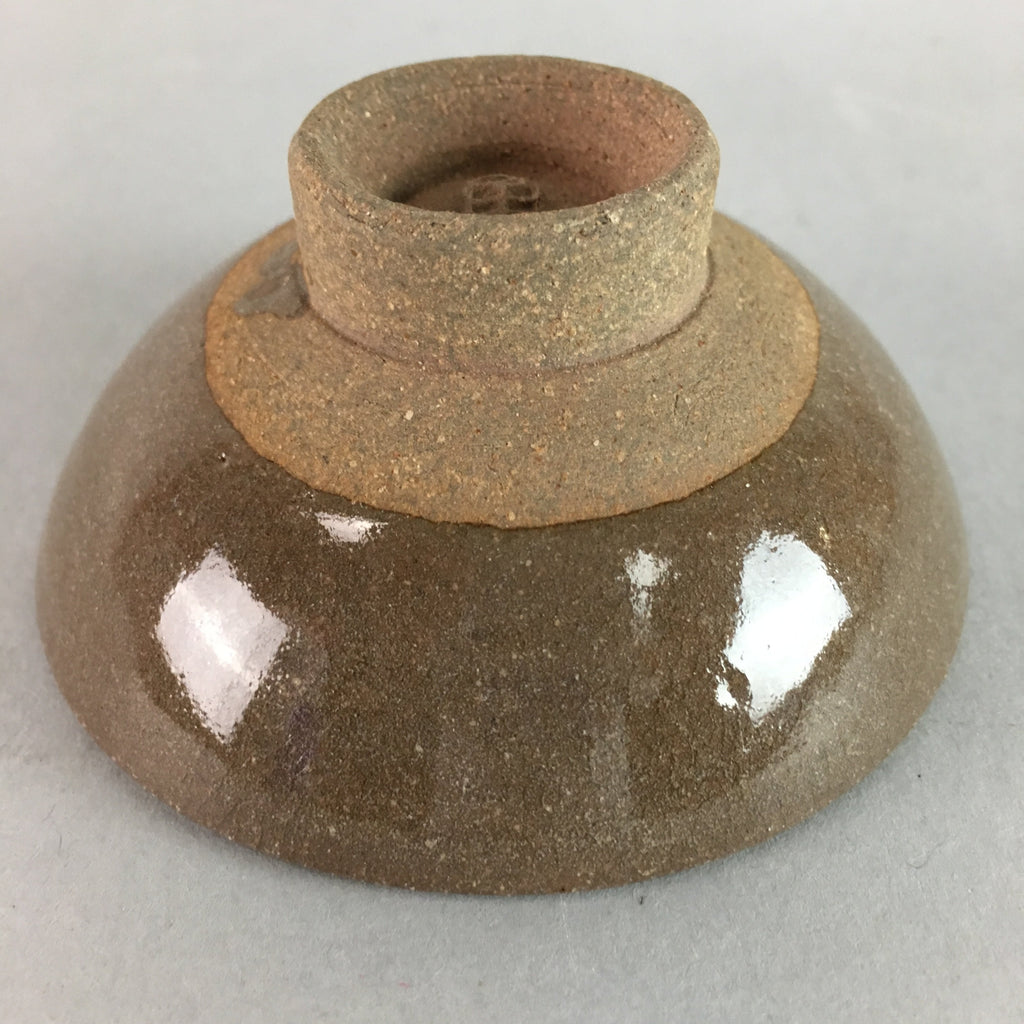 Japanese Ceramic Sake Cup Vtg Pottery Kanji Dot Design Guinomi Sakazuki GU471