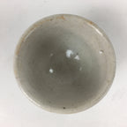 Japanese Ceramic Sake Cup Vtg Pottery Shino White Glaze Guinomi Ochoko G32