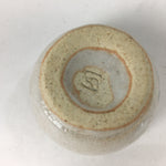 Japanese Ceramic Sake Cup Vtg Pottery Shino White Glaze Guinomi Ochoko G32