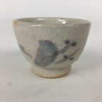 Japanese Ceramic Sake Cup Vtg Pottery Shino White Glaze Guinomi Ochoko G32