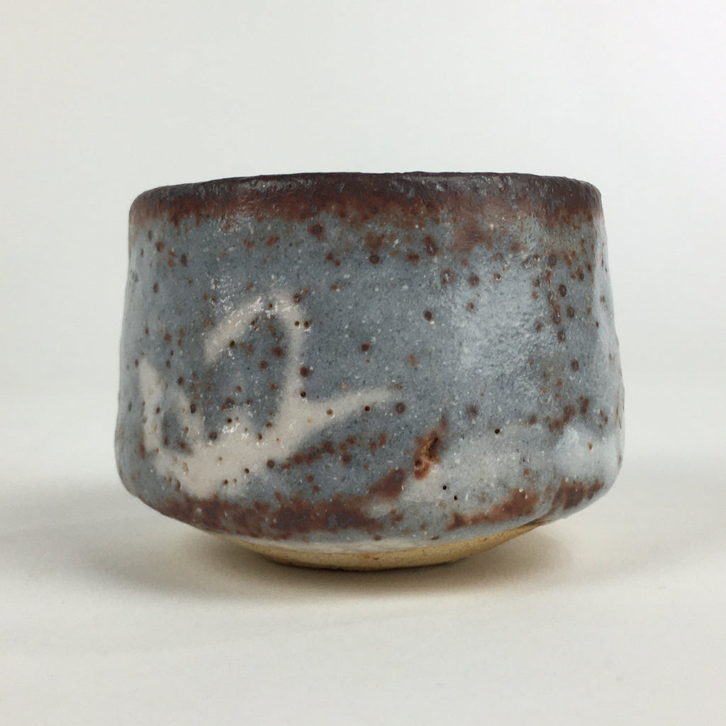 Japanese Ceramic Sake Cup Vtg Pottery White Glaze Guinomi Ochoko G47